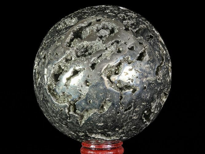 Polished Pyrite Sphere - Peru #65873